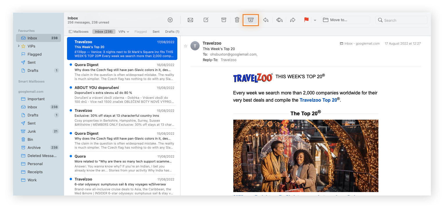 Markieren von Spam-E-Mails in Apple Mail