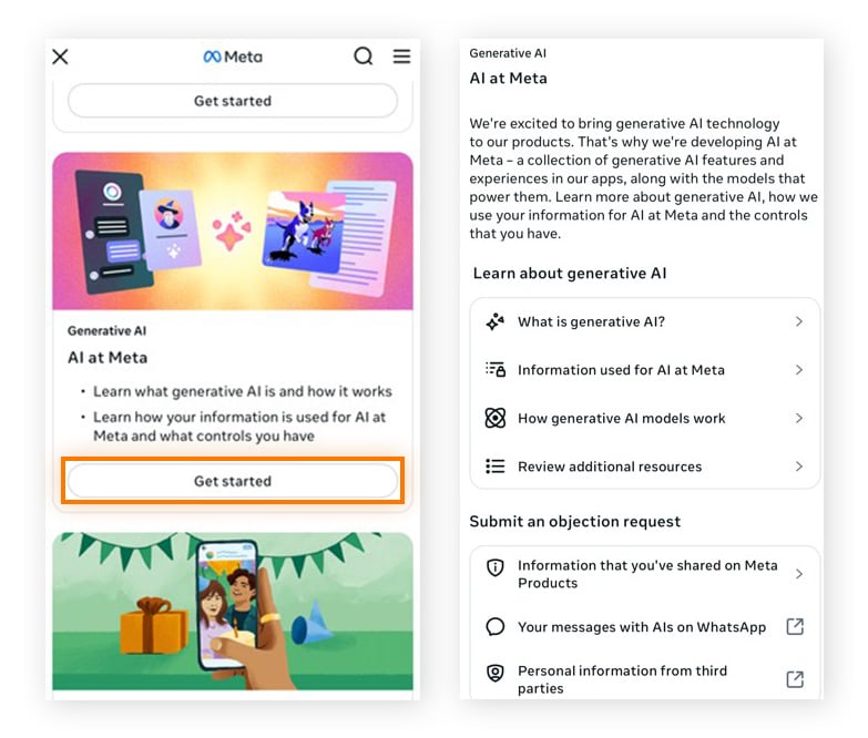 Click on AI at Meta and then submit an objection request.