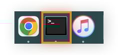 Accès à l’application Terminal depuis le Dock sur macOS Sonoma.