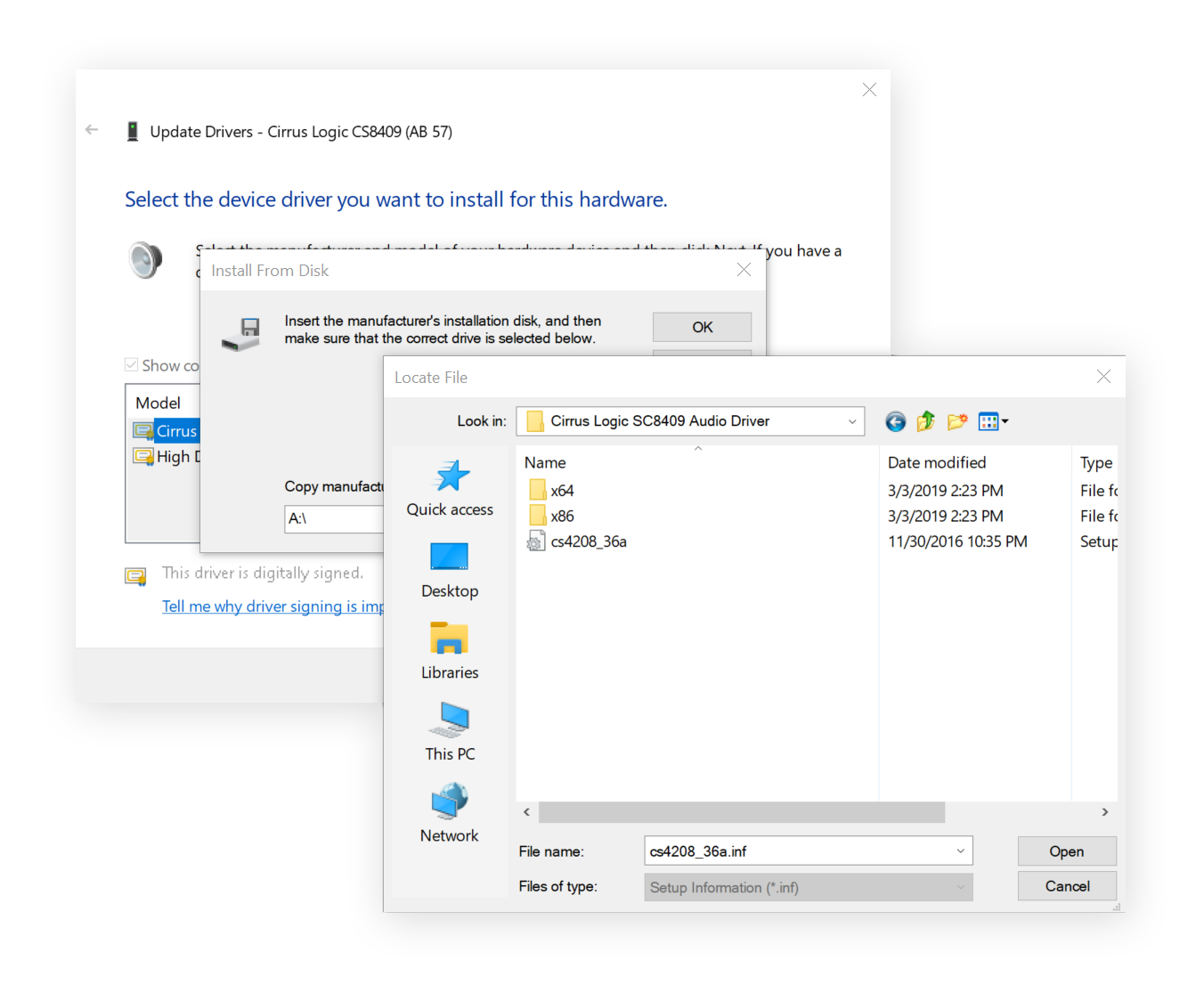 Pesquisa de drivers de áudio no Windows 10