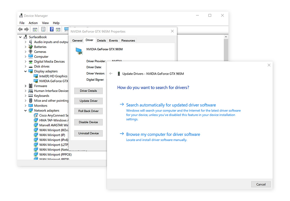 Click Search automatically for updated driver software.