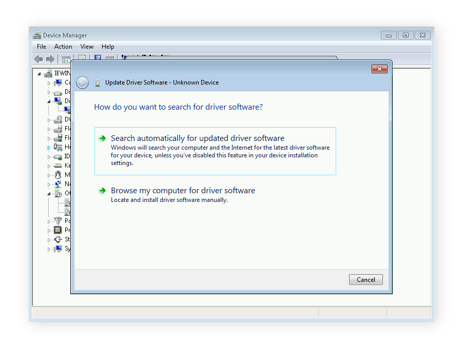 Click Search automatically for updated driver software to update your graphics card.