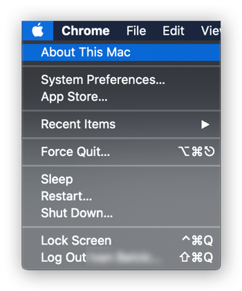  À propos de ce Mac dans le menu Apple de macOS.