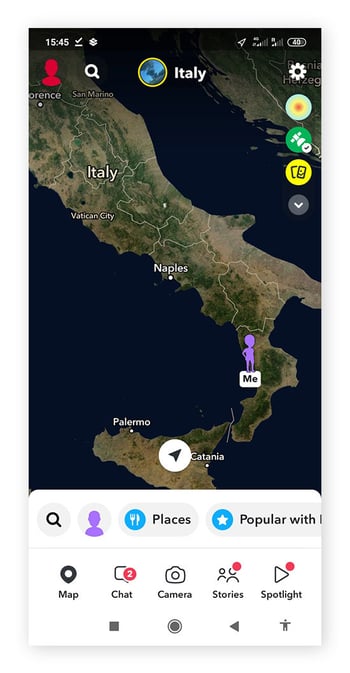 La Carte Snap de Snapchat
