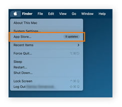 Opening the Apple App Store on a Mac.