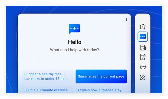 A screenshot of the Avast Secure Browser Smart Chat feature.