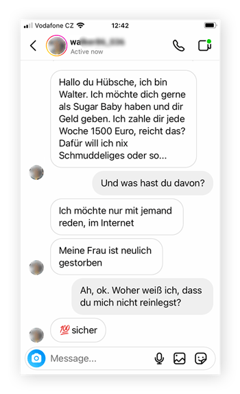 Sugar-Daddy-Betrug auf Instagram