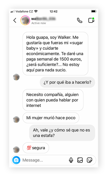 Estafa de «sugar daddy» en Instagram