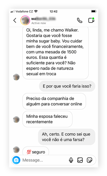 Golpe de sugar daddy no Instagram