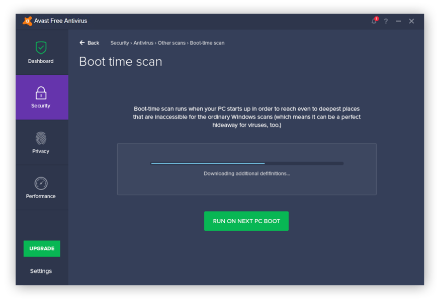 Ejecute el análisis al arranque de Avast Free Antivirus para detectar y eliminar los rootkits escondidos en los niveles más profundos.