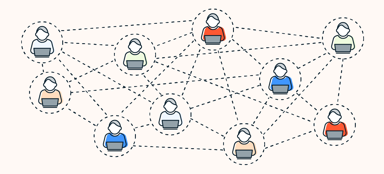 Eine DAO verteilt die Entscheidungsfindung auf alle Mitglieder eines Unternehmens oder einer Community.