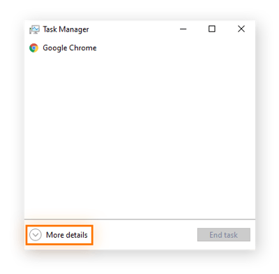 Ouverture du Gestionnaire des tâches dans Windows 10.