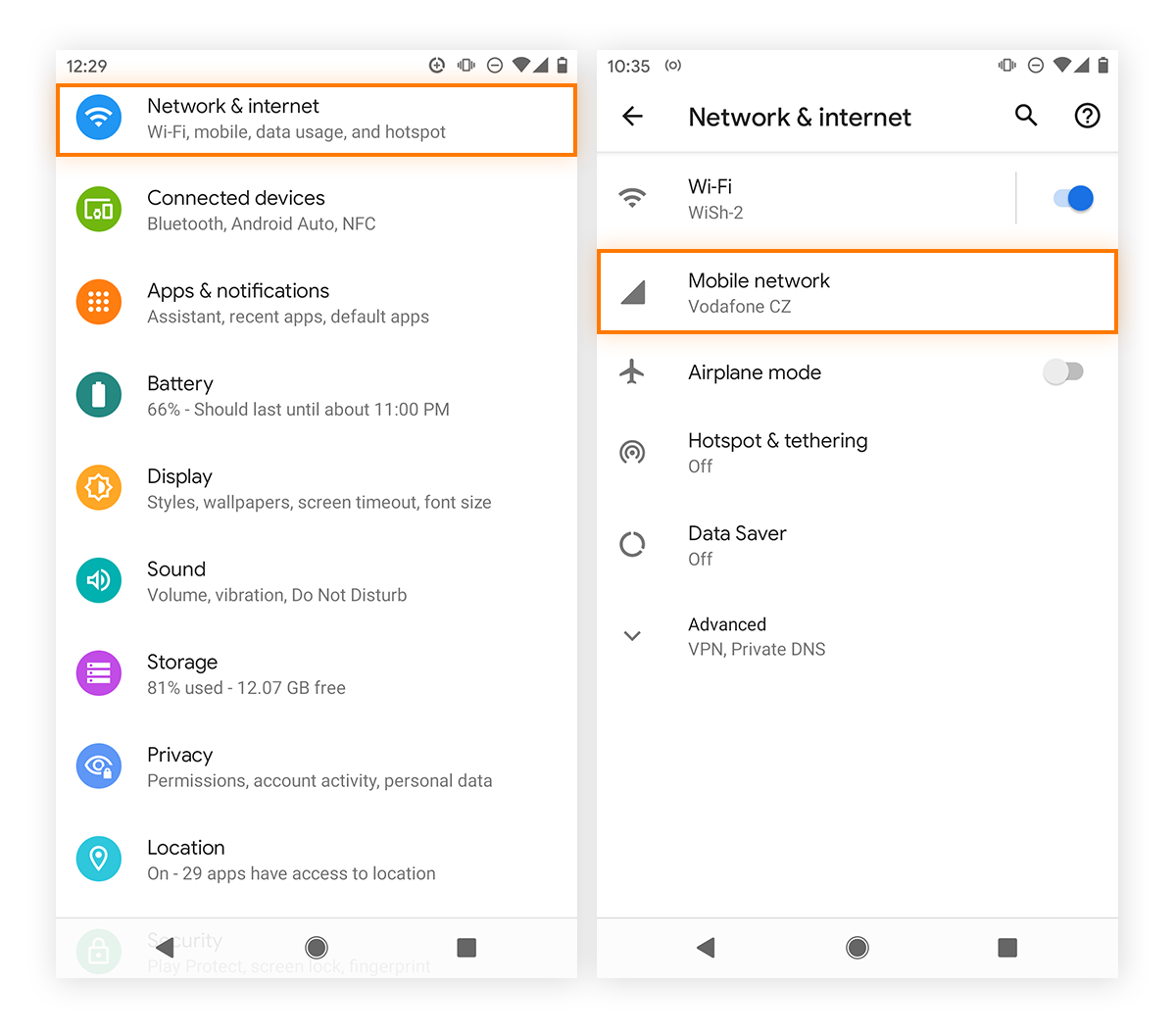 Limitez les données en arrière-plan sous Android en accédant aux données mobiles dans les paramètres.
