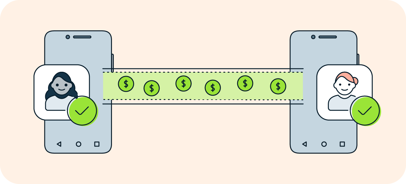 An illustration showing how Cash App is protected by encryption, 2FA, and other security protocols.