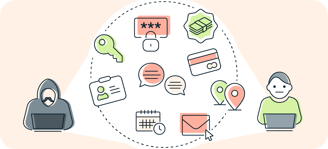 An illustration depicting the risks of a potential Cash App data breach.