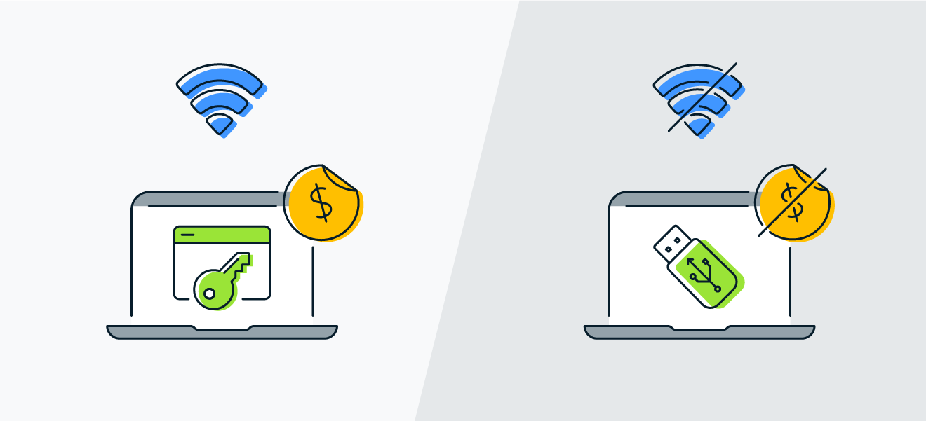 Você pode armazenar criptomoeda no armazenamento de carteira quente (online) ou armazenamento de carteira fria (offline).