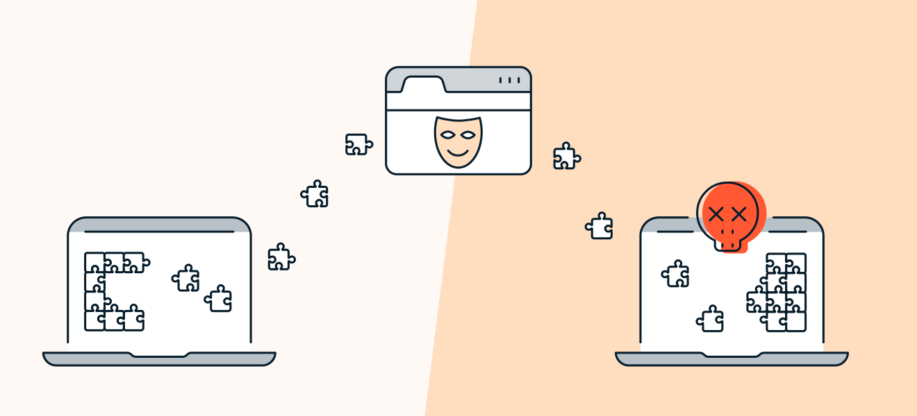IP spoofing uses a fake source IP address in packet headers to mimic a trustworthy source.