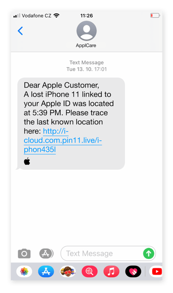 Phishing vectors include SMS, known as smishing scams