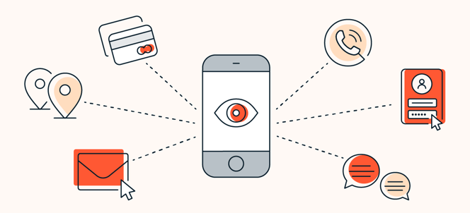 Spyware on a mobile phone can monitor everything from emails to financial transactions.