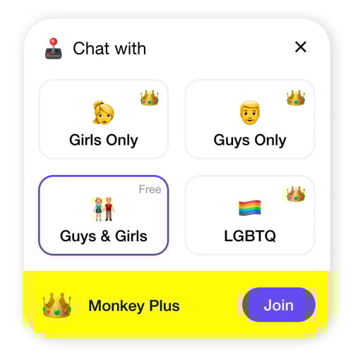 Screenshot of some of Monkey’s paid features.