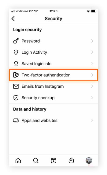 Use two-factor authentication to help prevent your Instagram being hacked.