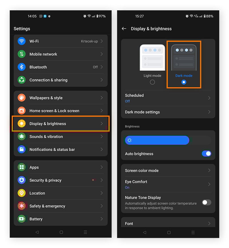 Anpassen der Helligkeitseinstellungen unter Android, um den Smartphone-Akku zu schonen