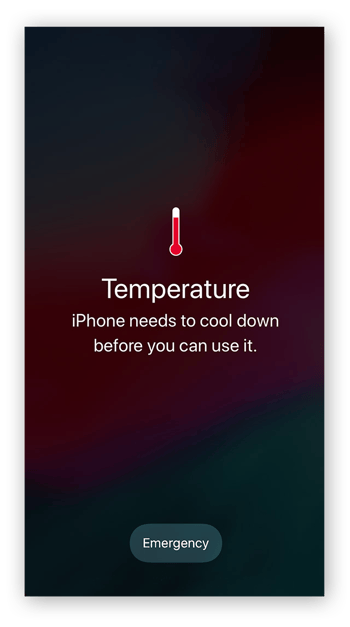 L’alerte de température de l’iPhone.