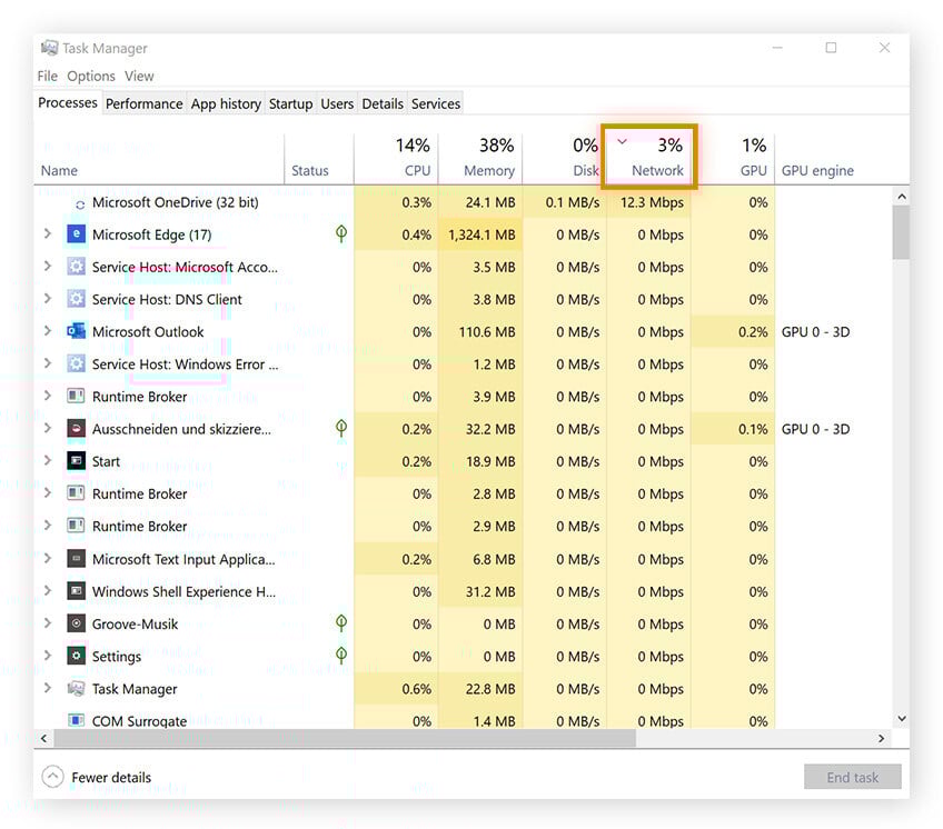 So überprüft man, welche Programme die meiste Netzwerkbandbreite auf einem PC beanspruchen.