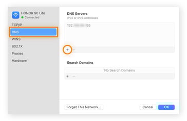 Changing DNS server on a Mac.