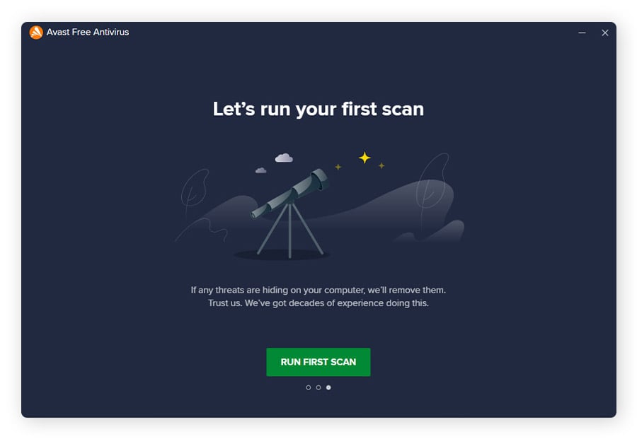  Ausführen eines Malware-Scans zur Suche nach Keyloggern mit Avast Free Antivirus unter Windows 11.
