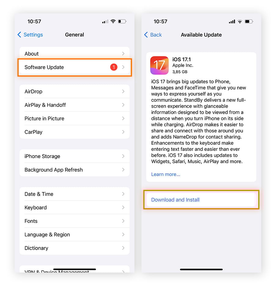  Keep your iOS updated to help remove a virus from your iPhone or iPad.
